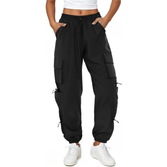 Other - Womens Parachute Cargo Pants with Pockets Quick Dry Hiking Pants Lightweight